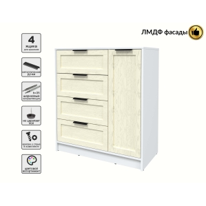 Тумба Тренд КТ-Т90 (Белый платинум ЛДСП/ Дуб снежный ЛМДФ) Ш900 В1020 Г451 Тумба Тренд КТ-Т90 (Белый платинум ЛДСП/ Дуб снежный ЛМДФ) Ш900 В1020 Г451